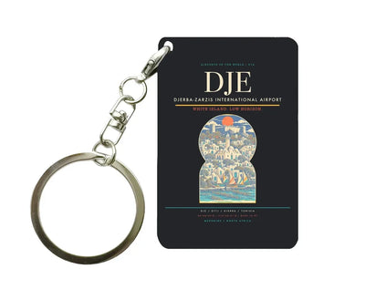 Djerba-Zarzis International Airport DJE Key Chain design on black key chain