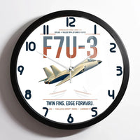 Thumbnail for F7U-3 Cutlass design on white framed wall clock