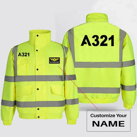 Airbus A321 Flat Text Reflective Winter Jackets