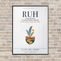 Thumbnail for King Khalid International Airport RUH vertical canvas print - framed - white background