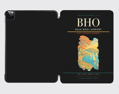Raja Bhoj Airport (BHO) design on black ipad tablet case
