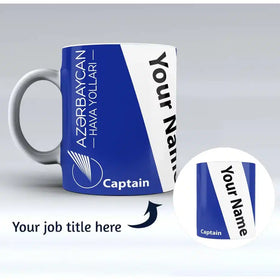 Azerbaijan Airlines Designed Ceramic White Mugs