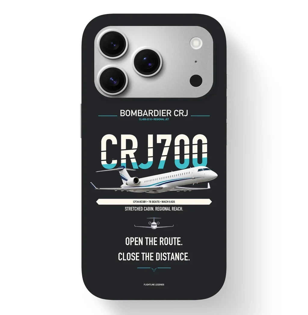 CRJ700 Case design on black iphone case