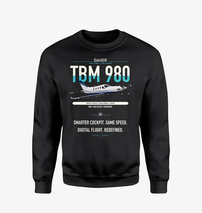 Daher TBM 980 design on black sweatshirt