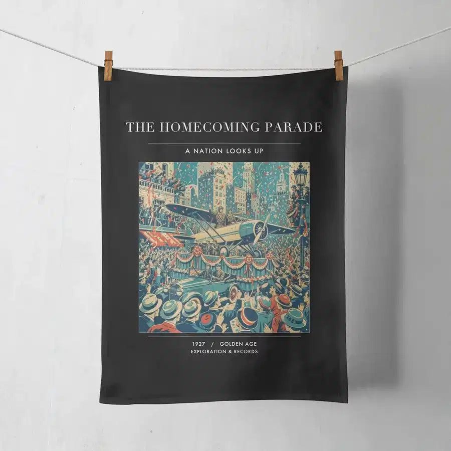 VINTAGE G4053 - The Homecoming Parade - Designed Towels design on black