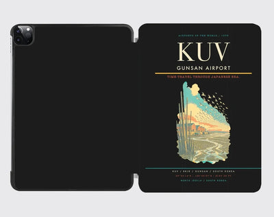 Gunsan Airport (KUV) design on black ipad tablet case