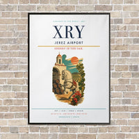 Thumbnail for Jerez Airport XRY vertical canvas print - framed - white background
