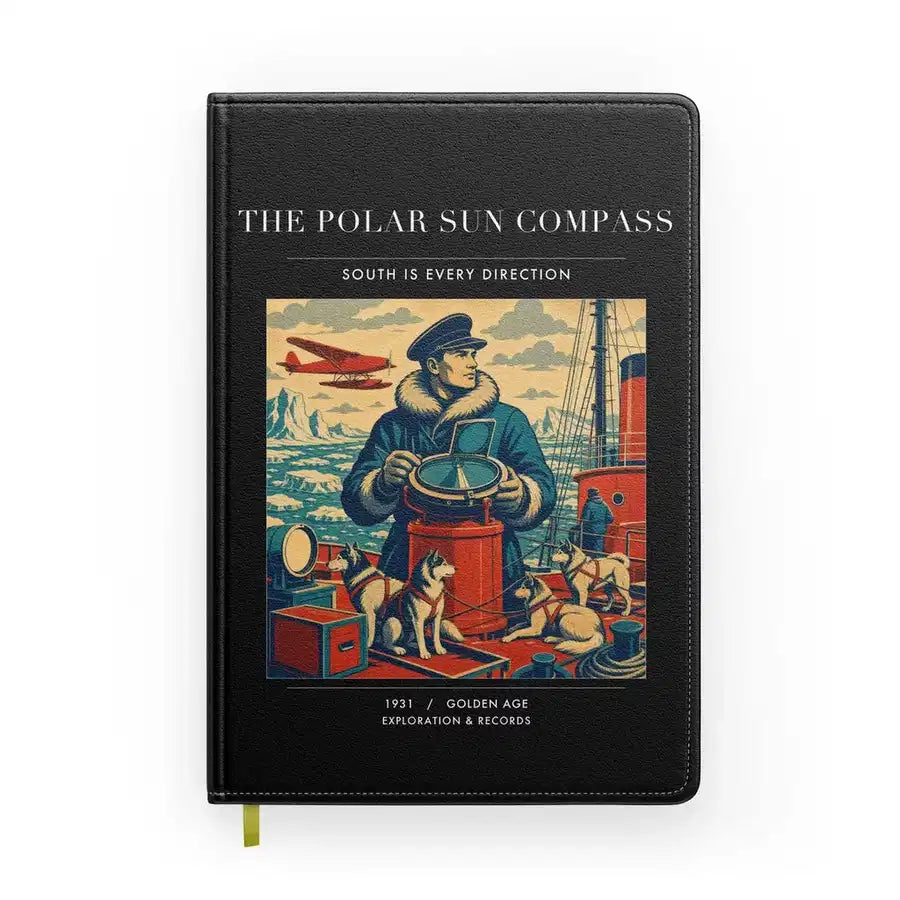 VINTAGE G4204 - The Polar Sun Compass - Designed Notebooks design on black