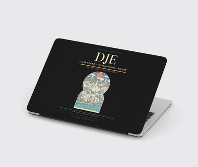 Djerba-Zarzis International Airport (DJE) design on black MacBook case