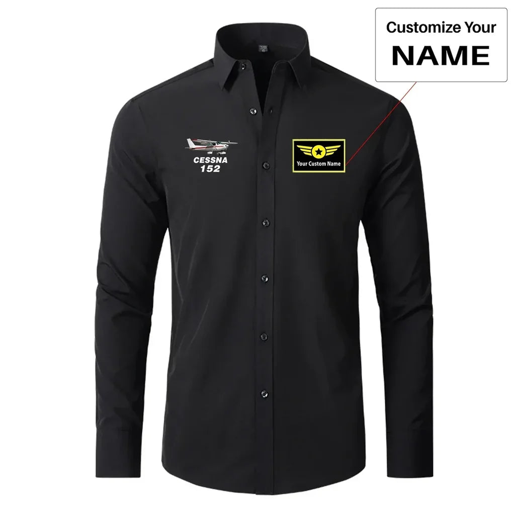 The Cessna 152 aviation design printed on soft cotton long-sleeve 2D shirt.