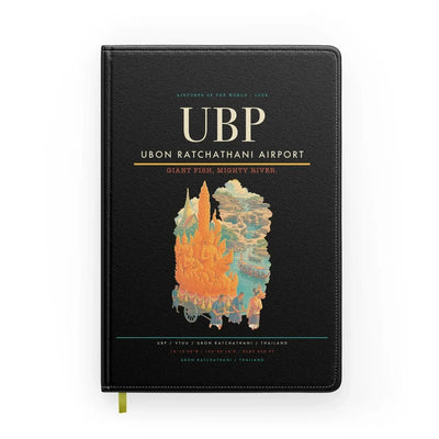 Ubon Ratchathani Airport (UBP) design on black notebook