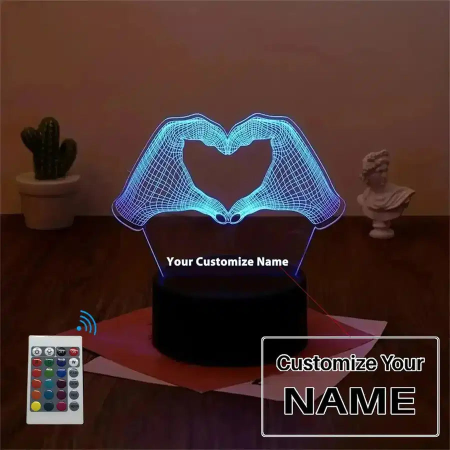 Love aviation design on premium acrylic with LED 3D night lamp.