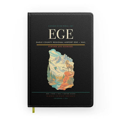 Eagle County Regional Airport (EGE) design on black notebook