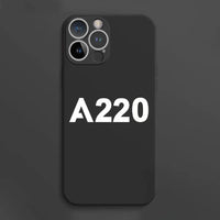 Thumbnail for Airbus A220 Flat Text aviation design on soft silicone iPhone case for iPhone.