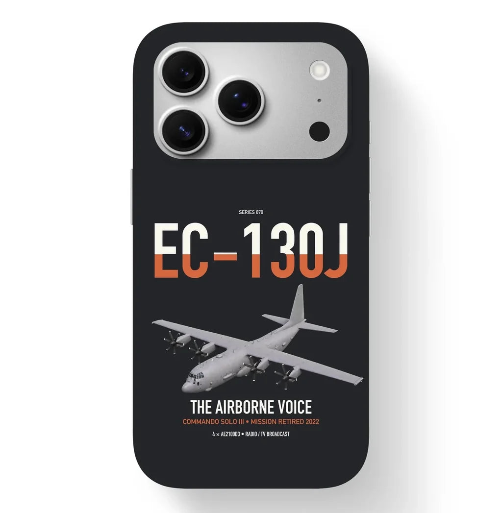 EC-130J Commando Solo III design on black magsafe iphone case, for iPhone 17 Pro