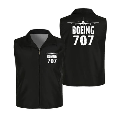 Boeing 707 & Plane Thin Style aviation design printed on lightweight shell with sleeveless design thin vest.