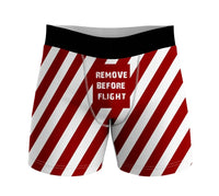 Thumbnail for Special Edition Remove Before Flight aviation design on soft cotton blend men's boxers.
