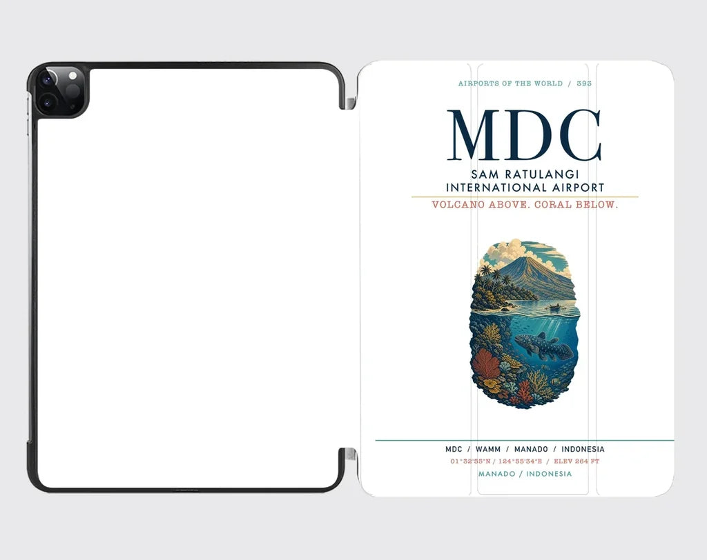 Sam Ratulangi International Airport Manado (MDC) design on white ipad tablet case