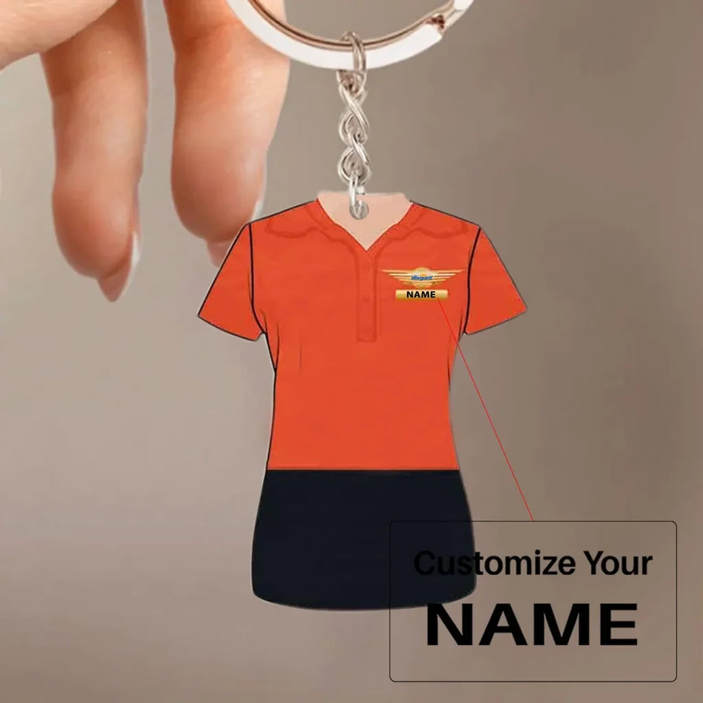 Allegiant Uniform Acrylic Keychain aviation acrylic key chain in durable acrylic.