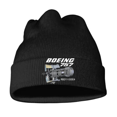 Boeing 757 & Rolls Royce Engine (RB211) aviation embroidery on soft knit fabric 3D knit beanie.