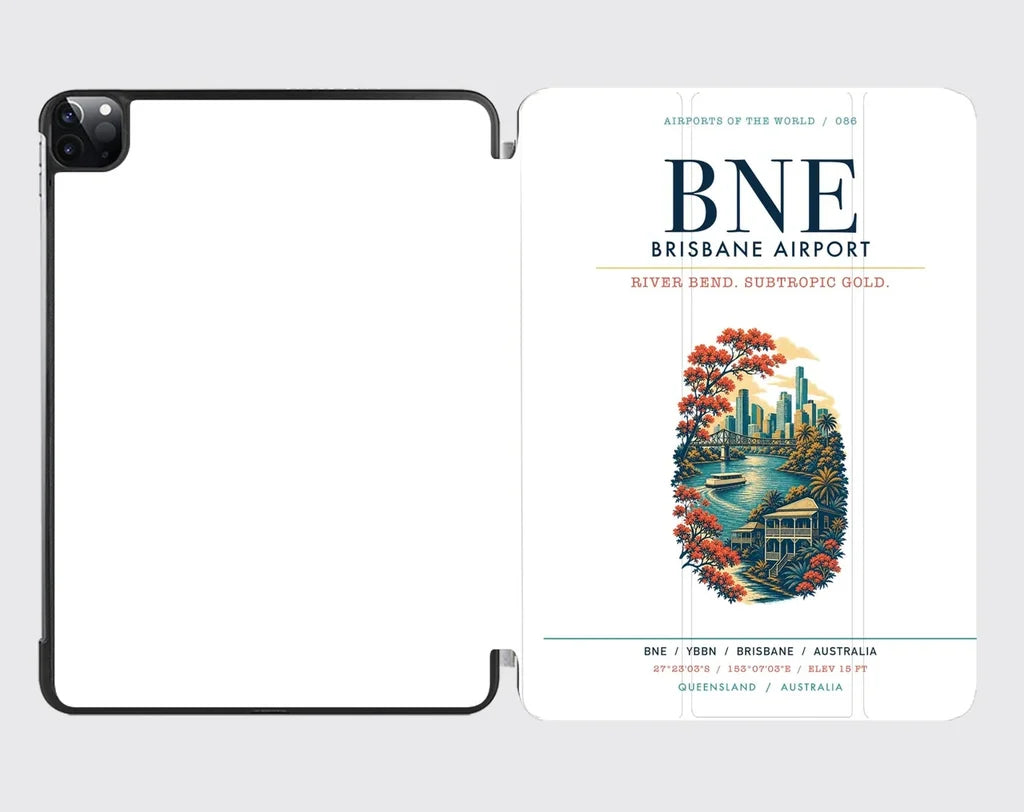 Brisbane Airport (BNE) design on white ipad tablet case