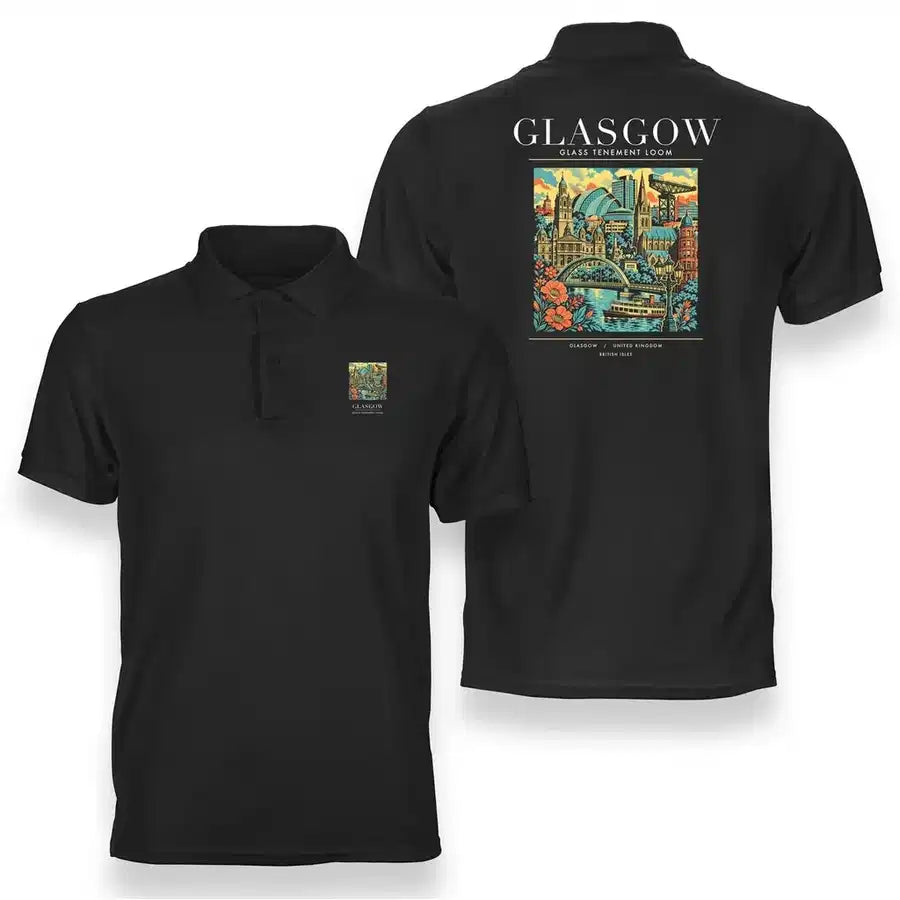 GLASGOW - Poster - Double-Side Polo - Black