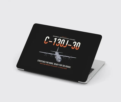 C-130J-30 Super Hercules design on black MacBook case