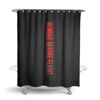 Thumbnail for Remove Before Flight 2 aviation design on waterproof polyester shower curtain.