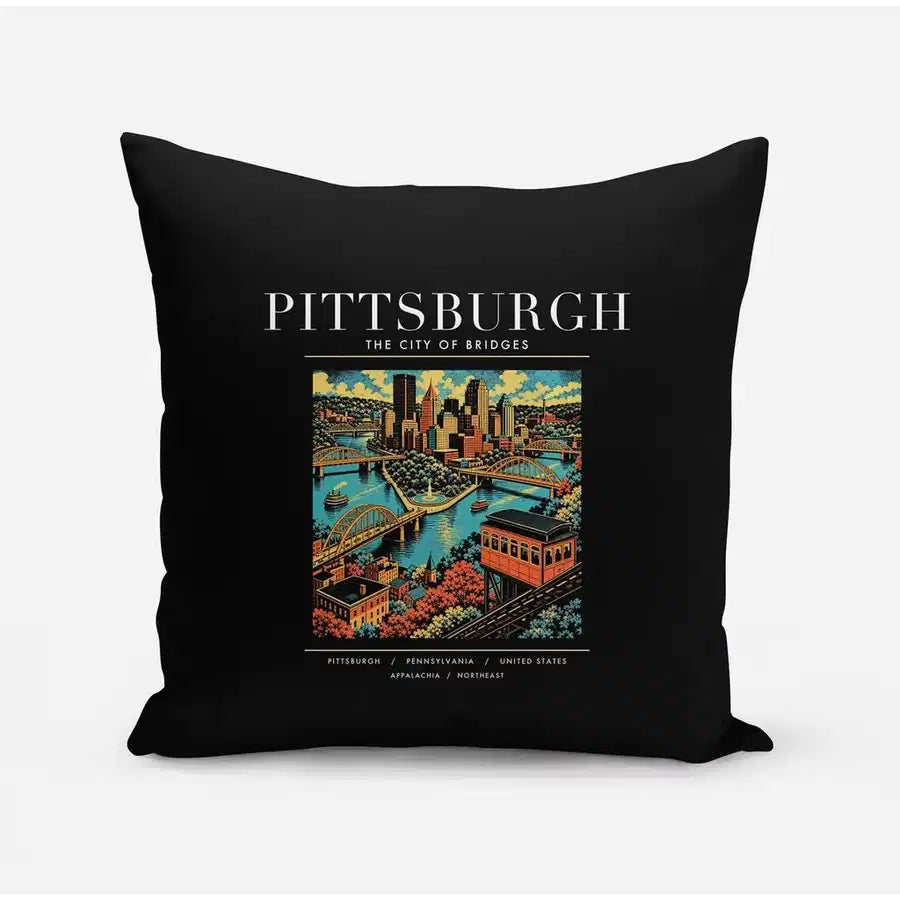 PITTSBURGH - Poster - Pillow - Black