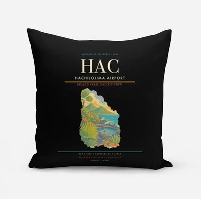 Hachijojima Airport (HAC) design on black pillow
