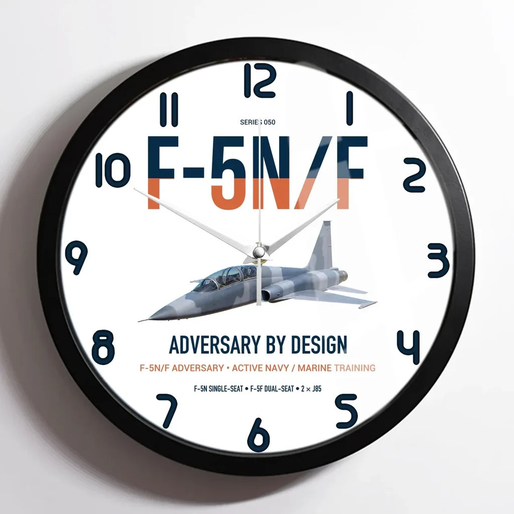 F-5N F Adversary design on white framed wall clock