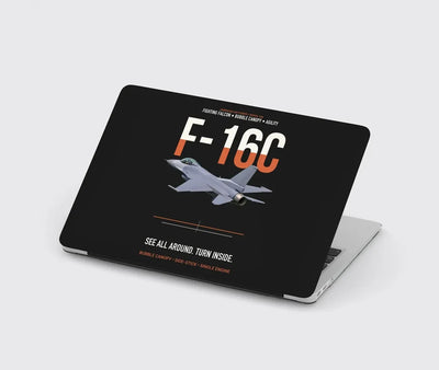 F-16C Fighting Falcon See All Around Turn Inside design on black MacBook case