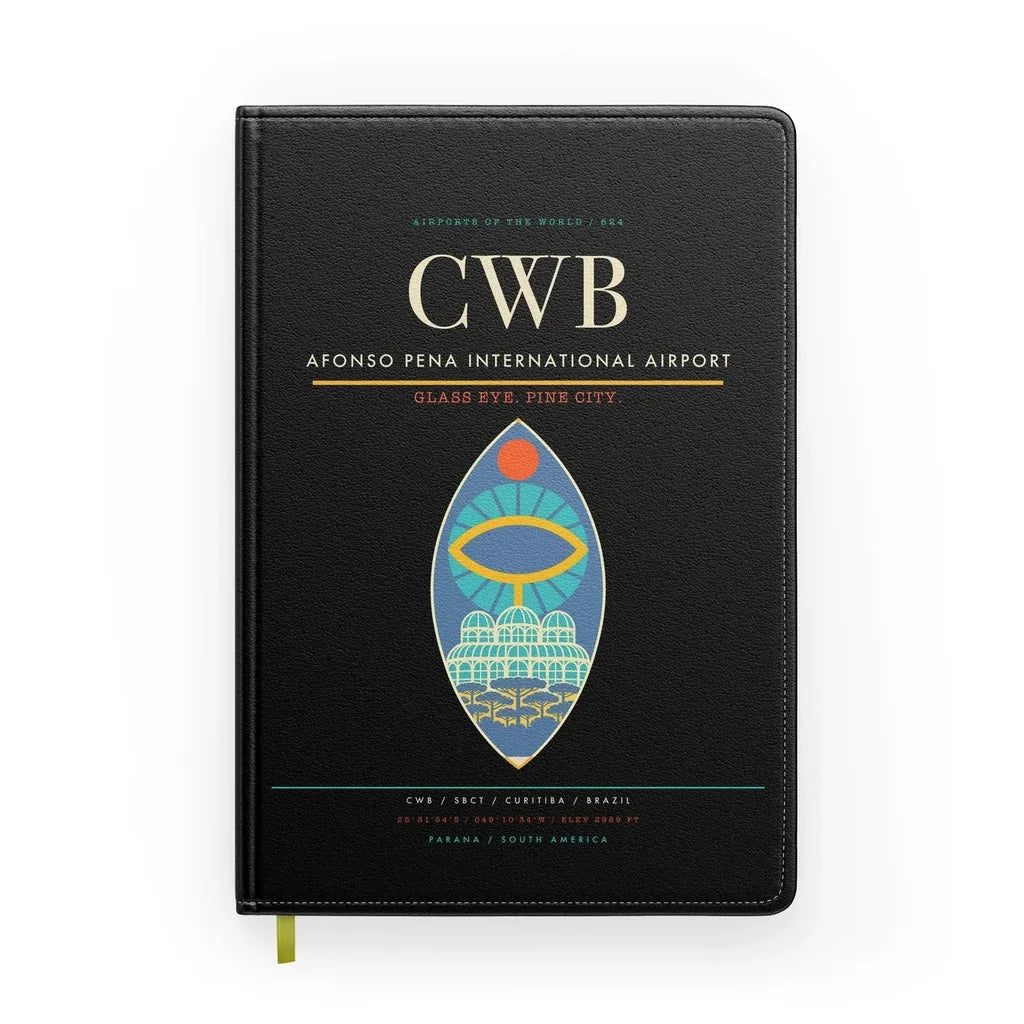 Afonso Pena International Airport (CWB) design on black notebook