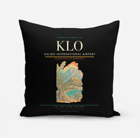 Thumbnail for Kalibo International Airport (KLO) design on black pillow