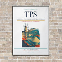 Thumbnail for Vincenzo Florio Airport Trapani-Birgi TPS vertical canvas print - framed - white background