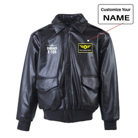 Embraer E-190 & Plane Leather Bomber Jackets (NO Fur)