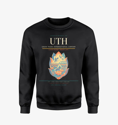 Udon Thani International Airport (UTH) design on black sweatshirt