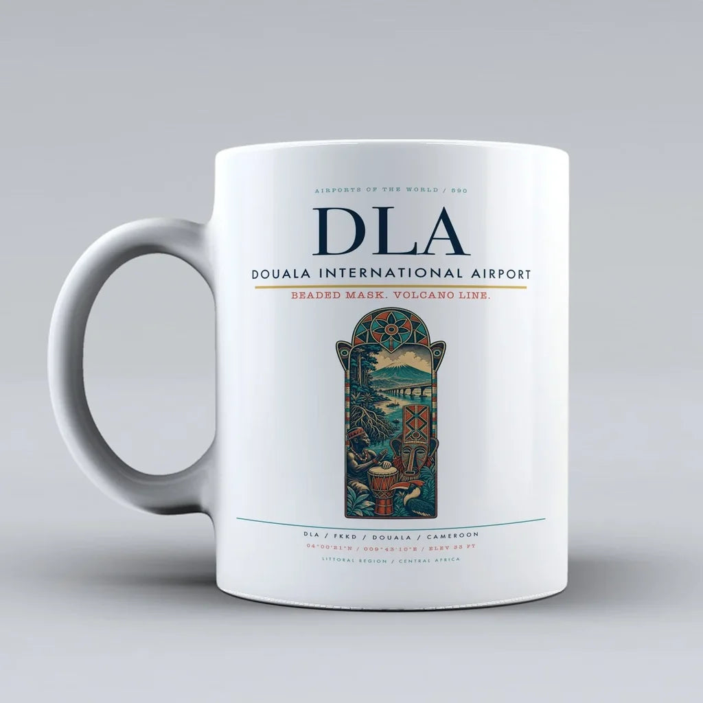 International Airport DLA Mug design on white douala