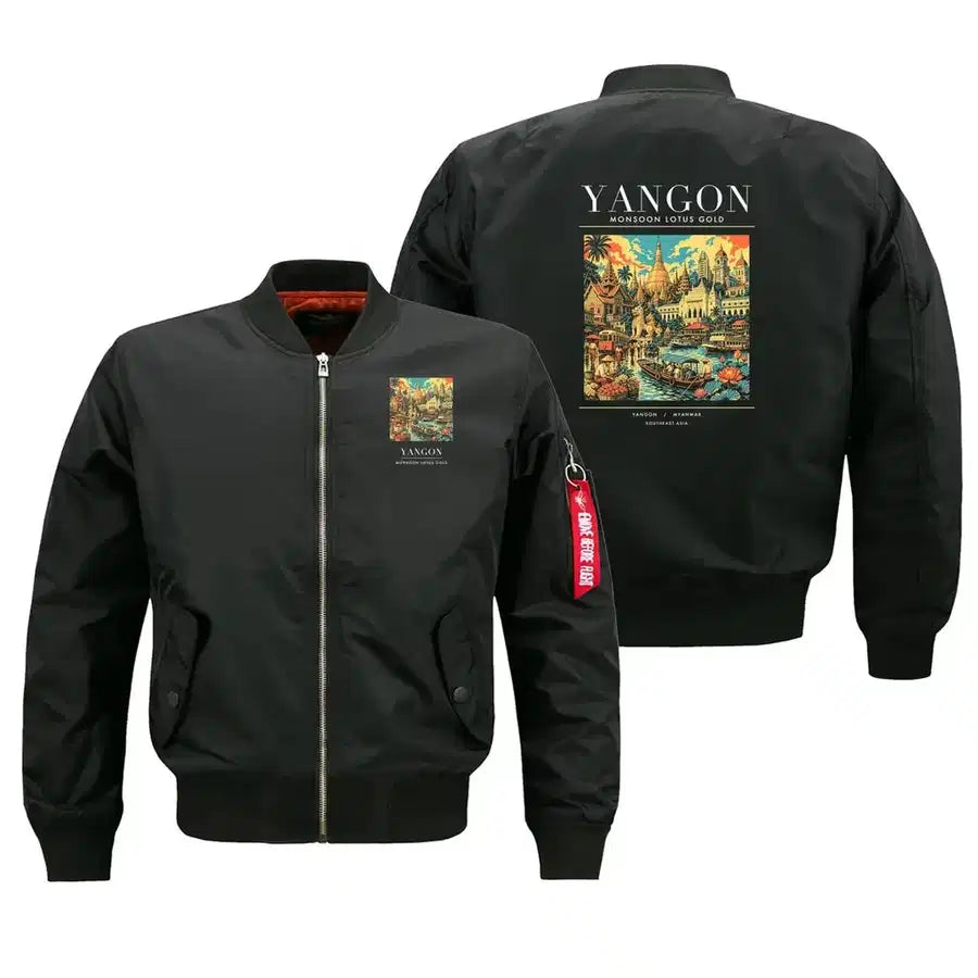 YANGON - Poster - Bomber Jacket - Black