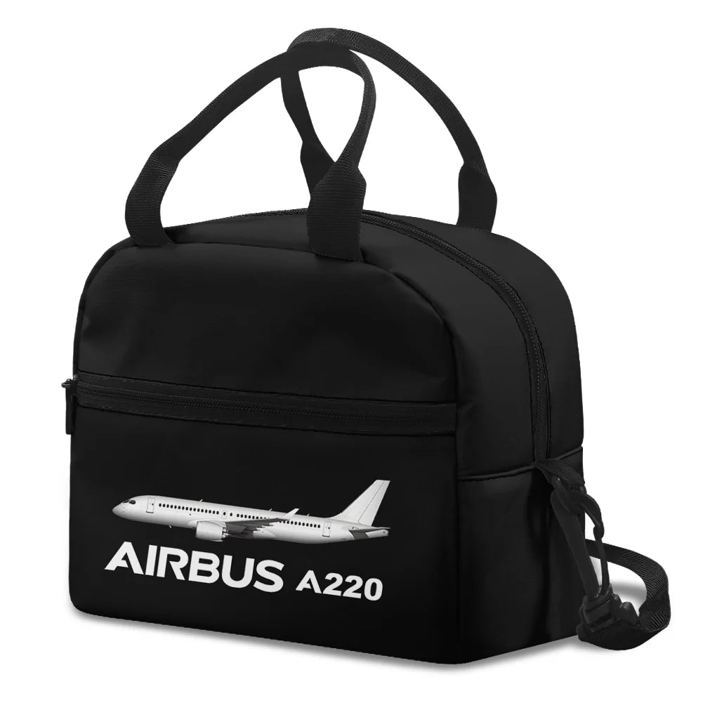 The Airbus A220 aviation lunch bag in insulated polyester.