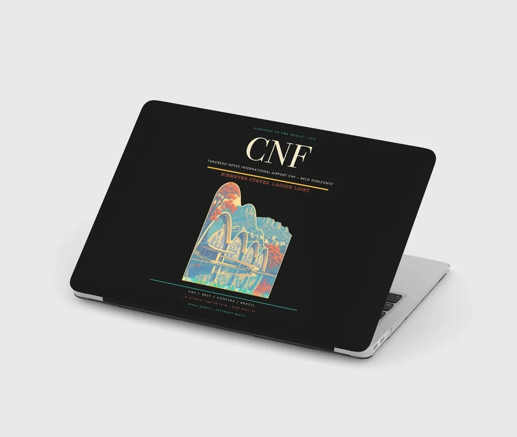 Tancredo Neves International Airport (CNF) design on black MacBook case