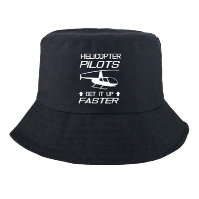 Helicopter Pilots Get It Up Faster Summer aviation embroidery on breathable cotton summer hat.