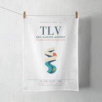 Thumbnail for Tel Aviv Ben Gurion Airport (TLV) design on white towel