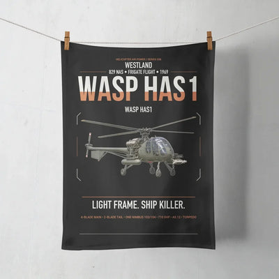 Westland Wasp HAS1 design on black towel