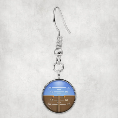 Gyro Horizon 2 aviation-themed earrings, polished hypoallergenic alloy.