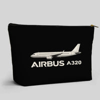 Thumbnail for The Airbus A320 aviation print zipper pouch, durable polyester.