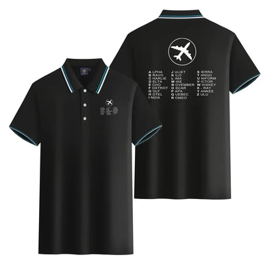 Aviation Alphabet 2 Stylish Polo T-Shirts (Double-Side) aviation design printed on soft cotton stylish double-side polo.