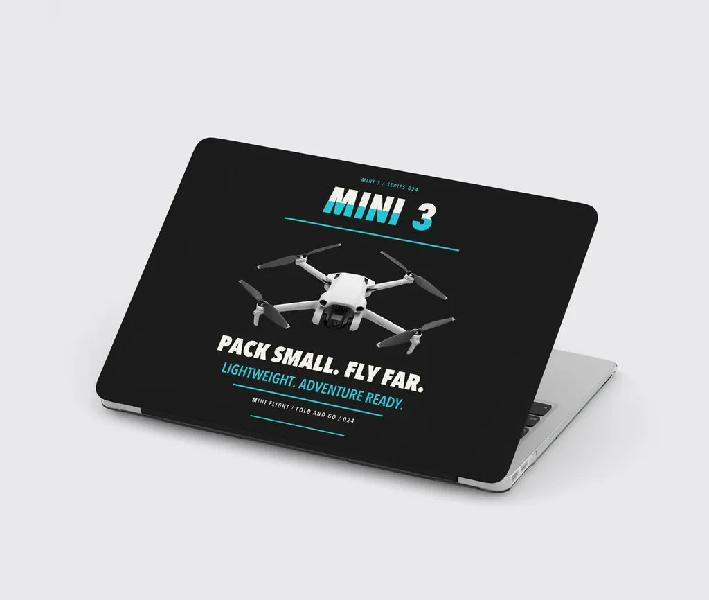 DJI Mini 3 design on black MacBook case