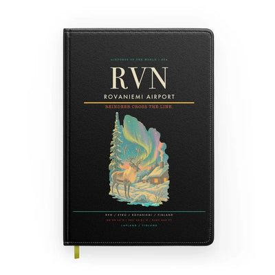 Rovaniemi Airport (RVN) design on black notebook