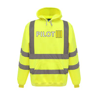 Thumbnail for Pilot & Stripes (3 Lines) aviation design on cotton blend with reflective panels reflective hoodie.